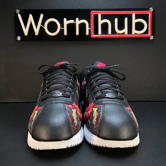 Nike Cortez Basic Floral Shoes • BV6067-001 • Black / Floral • Mens Size 10 - Picture 2 of 10
